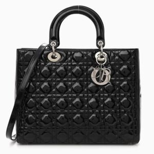 Christian Dior ,Lady Dior Cannage Patent Bag Large‎